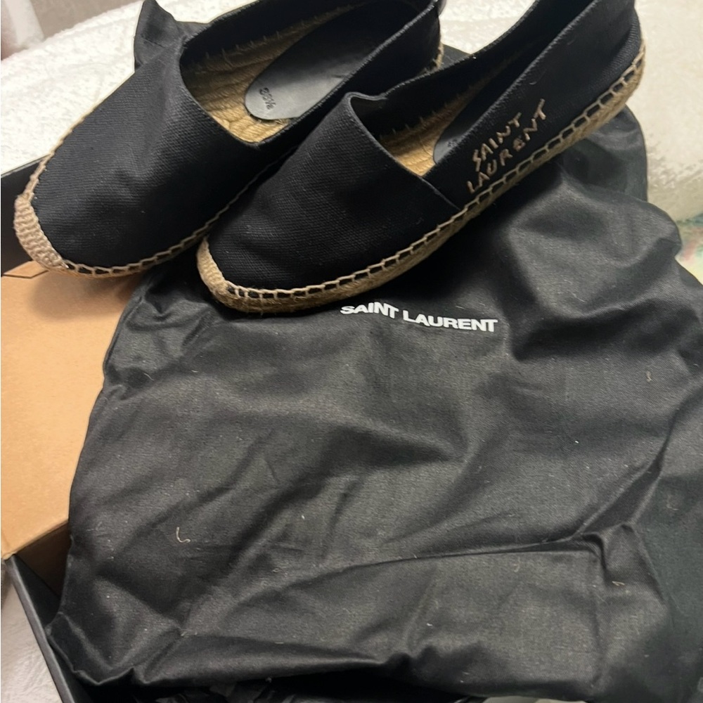 Saint Laurent Black Canvas Espadrilles